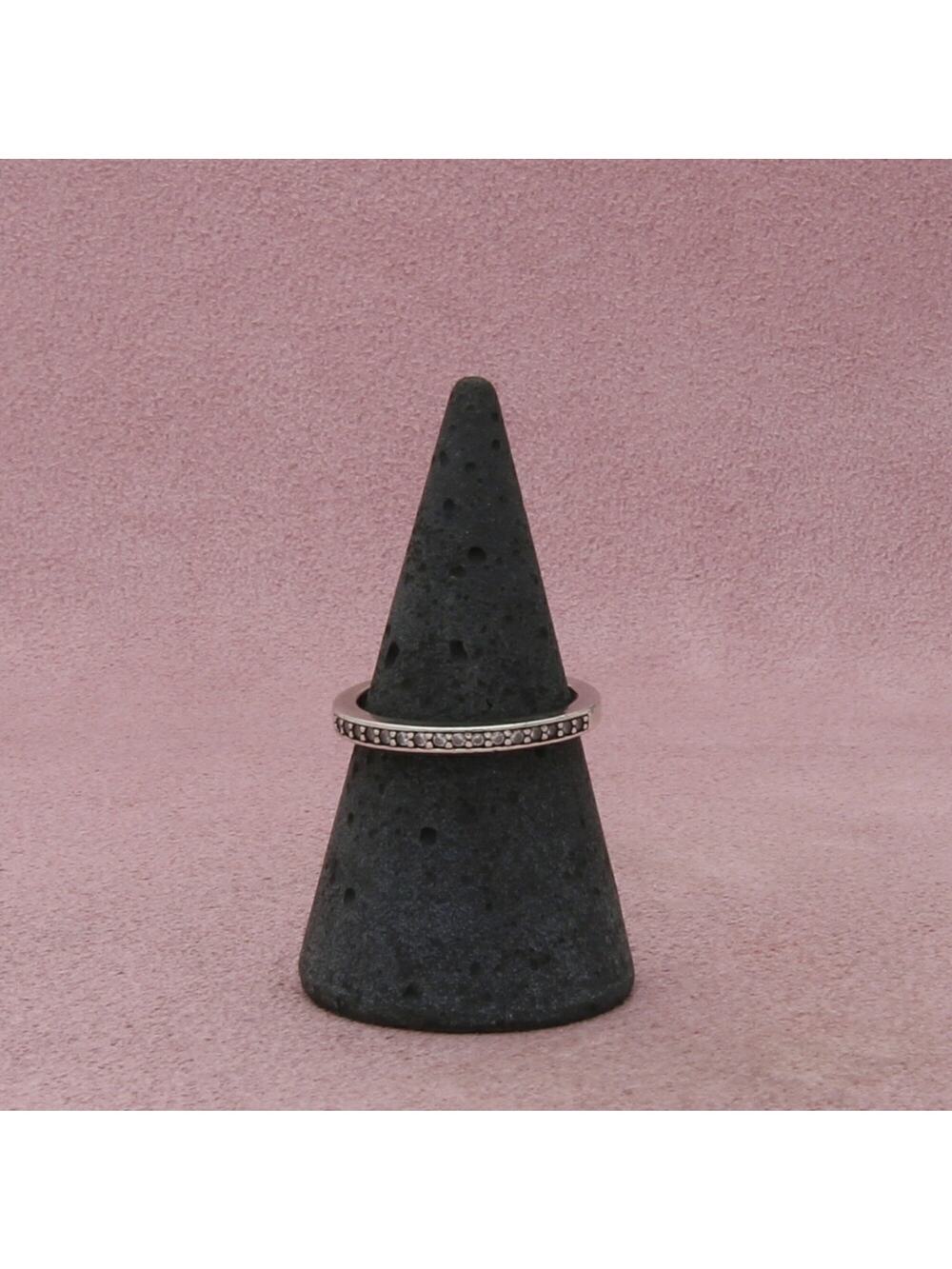 sterling silver dainty cz stack band ring size 7